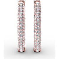 Pavé Diamond Hoop Earrings by Fana - 2.02 Carat Total Diamond Weight