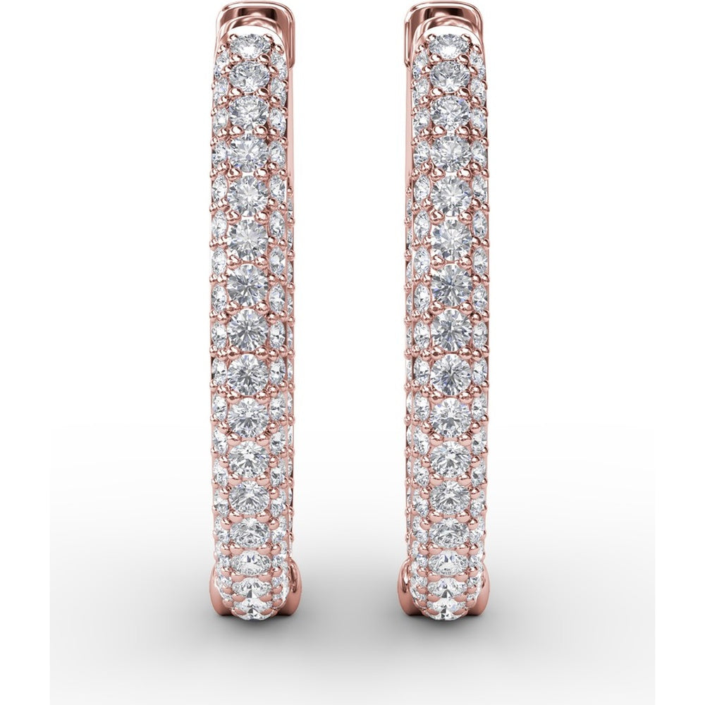Pavé Diamond Hoop Earrings by Fana - 2.02 Carat Total Diamond Weight