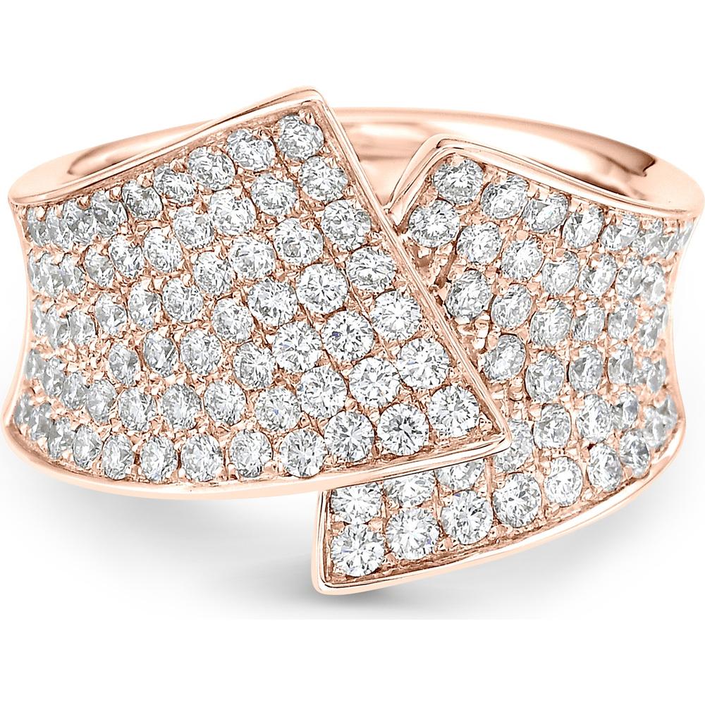 Pavé Diamond Overlap Ring in 18K Rose Gold by Charles Krypell