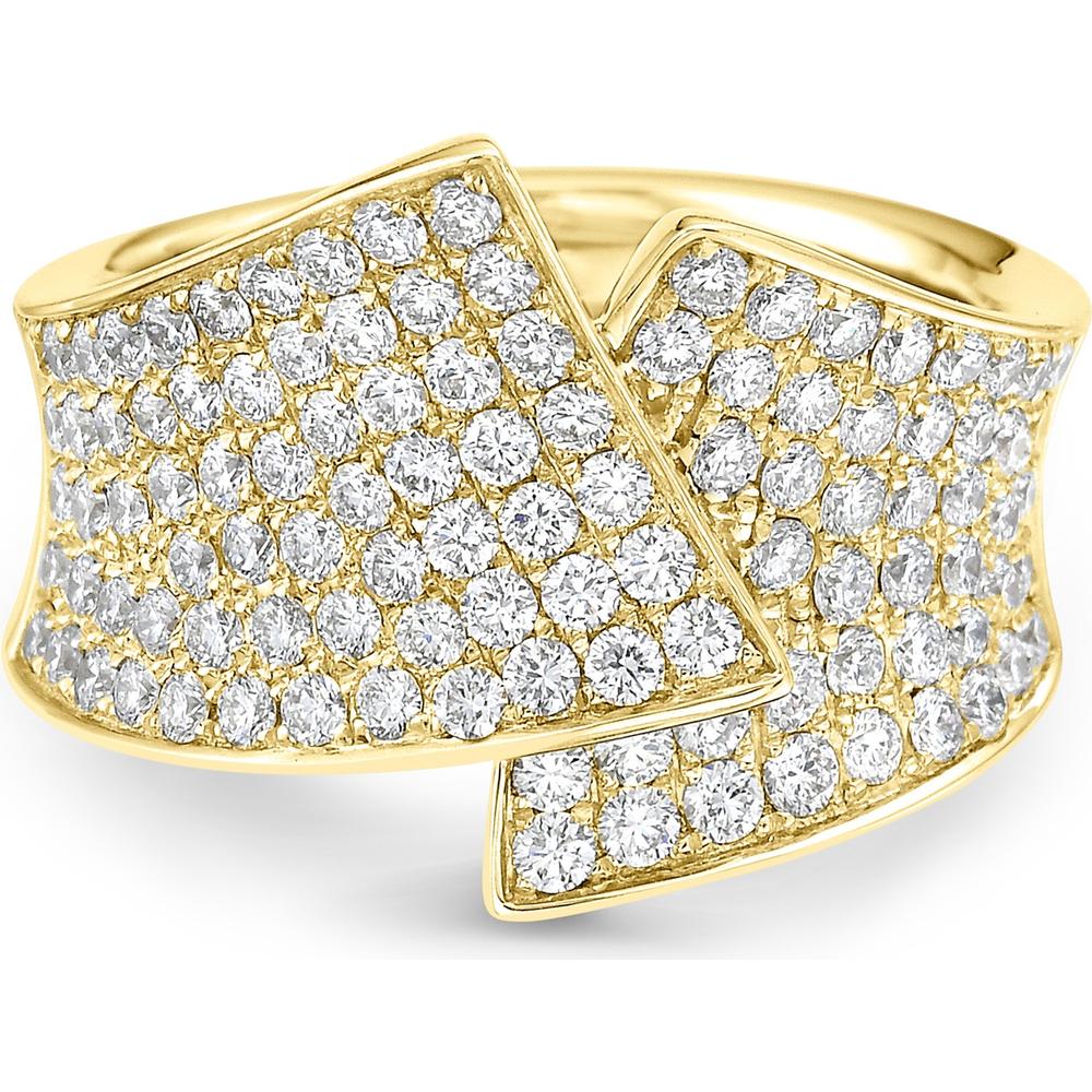 Pavé Diamond Overlap Ring in 18K Yellow Gold by Charles Krypell