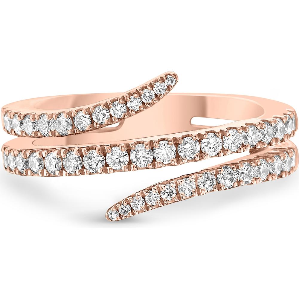 Pavé Diamond Twist Ring in 18K Rose Gold by Charles Krypell