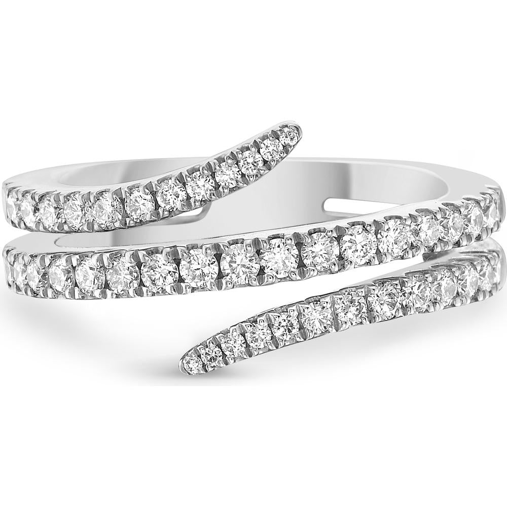 Pavé Diamond Twist Ring in 18K White Gold by Charles Krypell