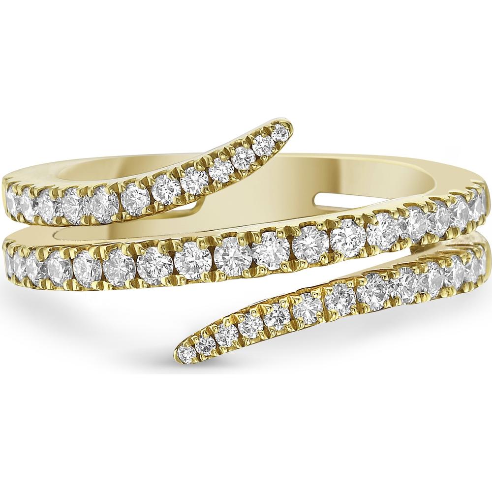 Pavé Diamond Twist Ring in 18K Yellow Gold by Charles Krypell