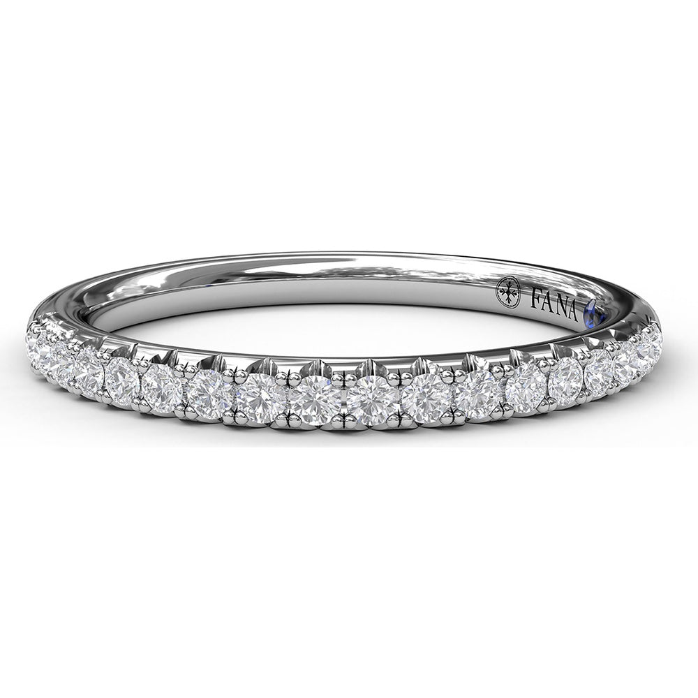 Pavé Diamond Wedding Band with Round Brilliant Diamonds by Fana - 0.23 Carat Total Diamond Weight