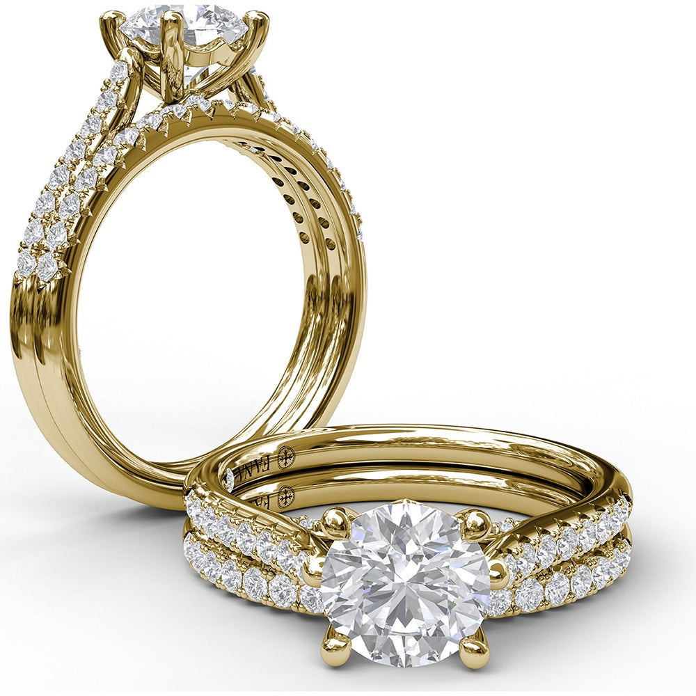 Pavé Diamond Wedding Band with Round Brilliant Diamonds by Fana - 0.23 Carat Total Diamond Weight