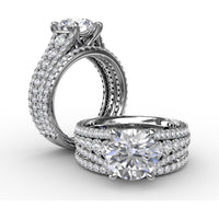 Pavé Diamond Wedding Band with Round Brilliant Diamonds by Fana - 0.32 Carat Total Diamond Weight