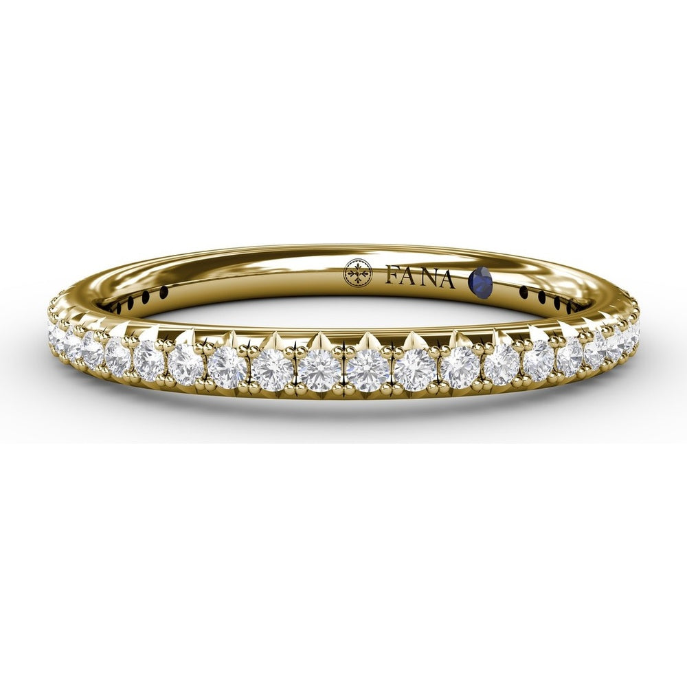 Pavé Diamond Wedding Band with Round Brilliant Diamonds by Fana - 0.32 Carat Total Diamond Weight