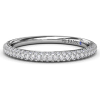 Pavé Diamond Wedding Band with Shared-Prong Round Diamonds by Fana - 0.38 Carat Total Diamond Weight