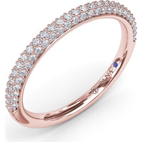 Pavé Diamond Wedding Band with Shared-Prong Round Diamonds by Fana - 0.38 Carat Total Diamond Weight