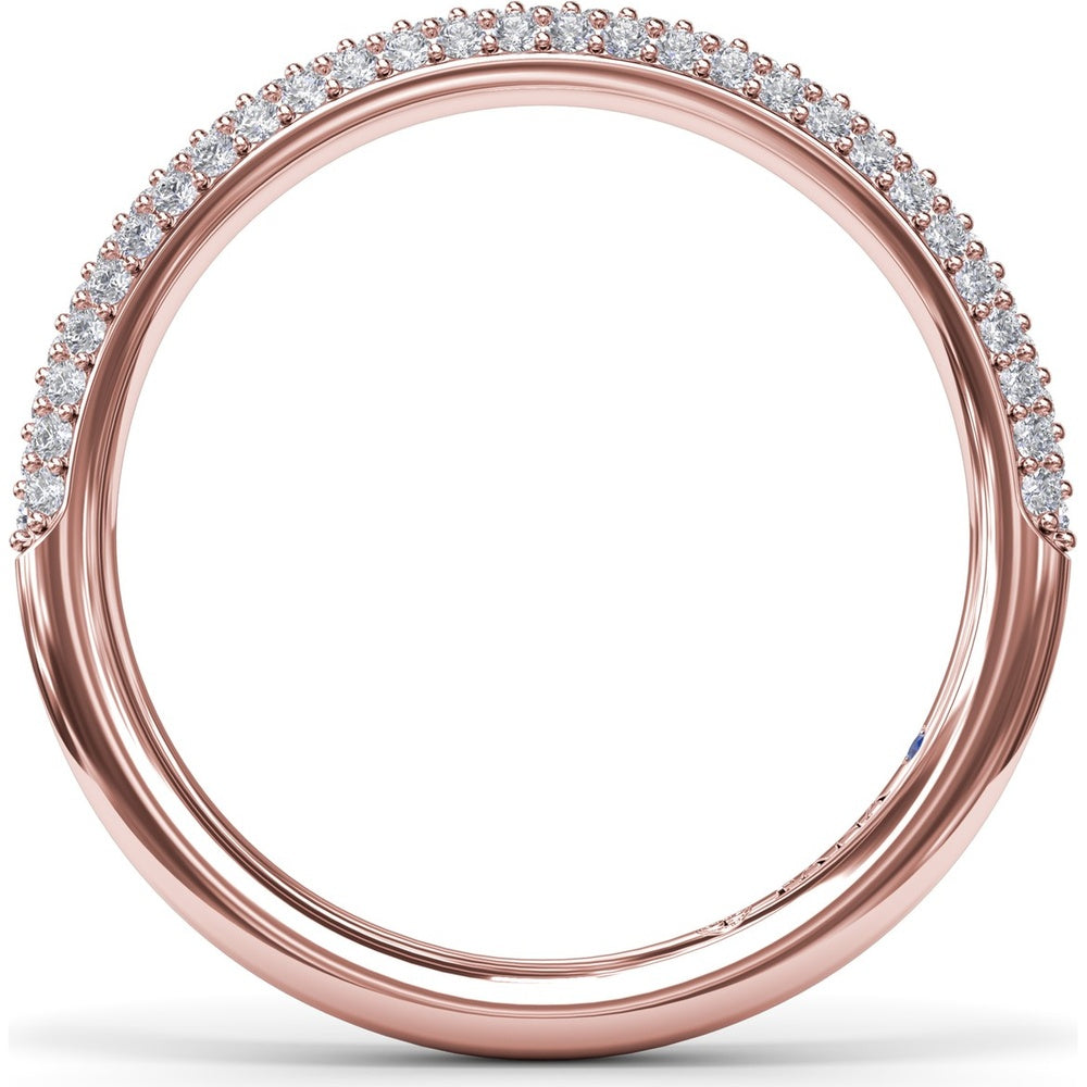 Pavé Diamond Wedding Band with Shared-Prong Round Diamonds by Fana - 0.38 Carat Total Diamond Weight