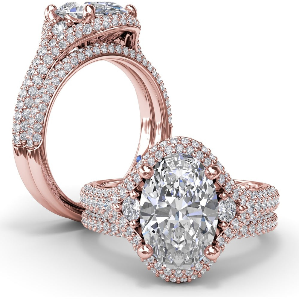 Pavé Diamond Wedding Band with Shared-Prong Round Diamonds by Fana - 0.38 Carat Total Diamond Weight
