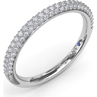 Pavé Diamond Wedding Band with Shared-Prong Round Diamonds by Fana - 0.38 Carat Total Diamond Weight