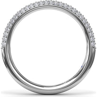Pavé Diamond Wedding Band with Shared-Prong Round Diamonds by Fana - 0.38 Carat Total Diamond Weight