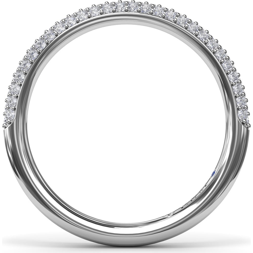 Pavé Diamond Wedding Band with Shared-Prong Round Diamonds by Fana - 0.38 Carat Total Diamond Weight