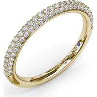 Pavé Diamond Wedding Band with Shared-Prong Round Diamonds by Fana - 0.38 Carat Total Diamond Weight