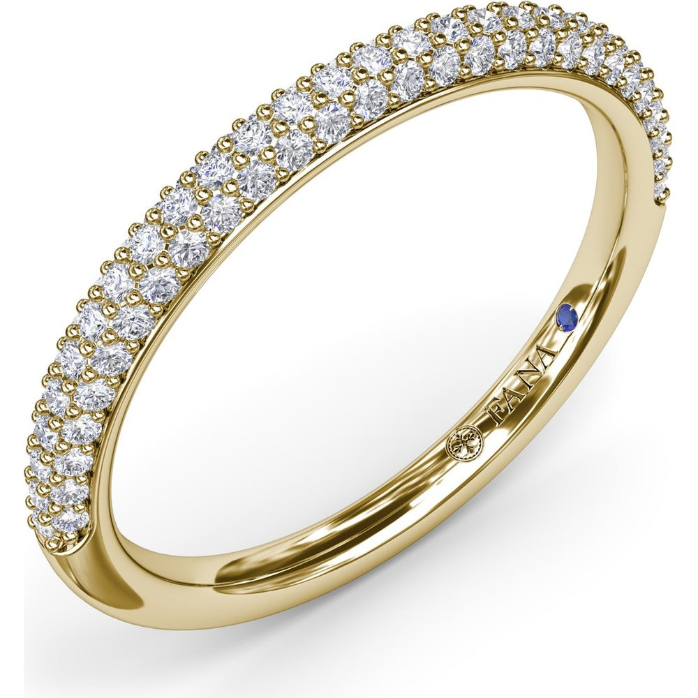 Pavé Diamond Wedding Band with Shared-Prong Round Diamonds by Fana - 0.38 Carat Total Diamond Weight