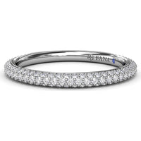 Pavé Diamond Wedding Band with Three Rows of Round Diamonds by Fana - 0.57 Carat Total Diamond Weight