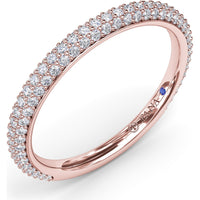 Pavé Diamond Wedding Band with Three Rows of Round Diamonds by Fana - 0.57 Carat Total Diamond Weight