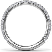 Pavé Diamond Wedding Band with Three Rows of Round Diamonds by Fana - 0.57 Carat Total Diamond Weight