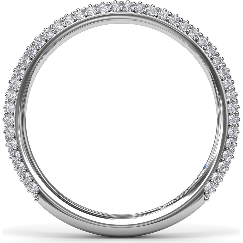 Pavé Diamond Wedding Band with Three Rows of Round Diamonds by Fana - 0.57 Carat Total Diamond Weight