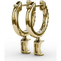 Pavé Hoop Drop Earrings with Emerald Cut Diamonds by Fana - 0.53 Carat Total Diamond Weight