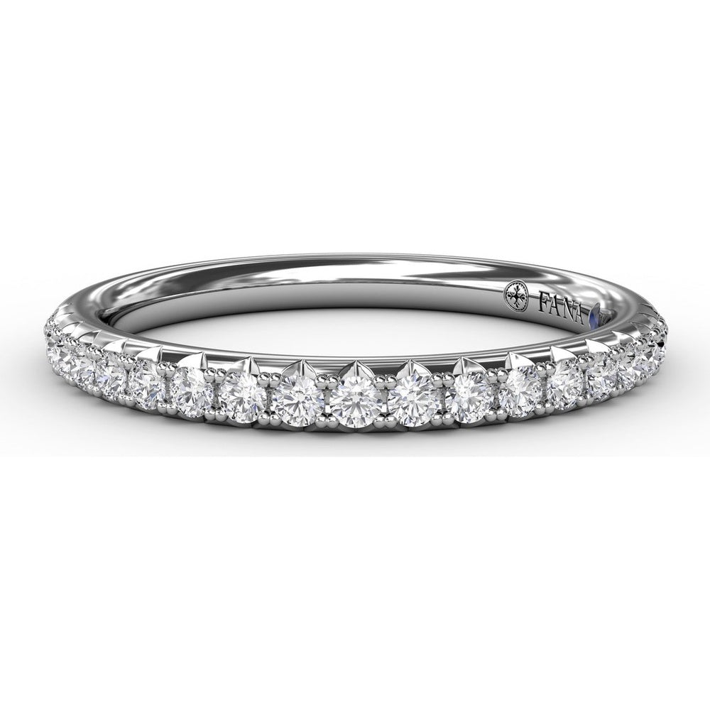 Pavé Set Round Brilliant Diamond Wedding Band with 0.29 Carat Total Diamond Weight by Fana