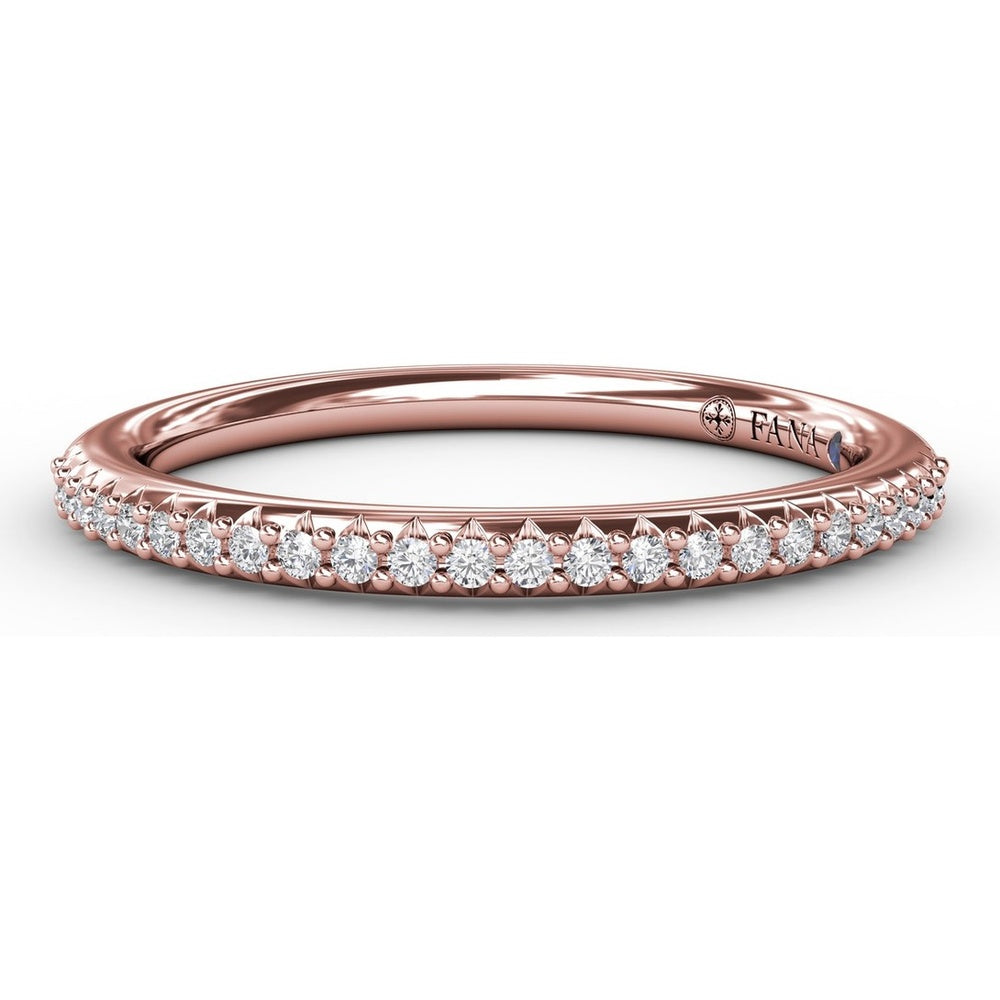 Pavé Set Round Diamond Wedding Band by Fana - 0.13 Carat Total Diamond Weight