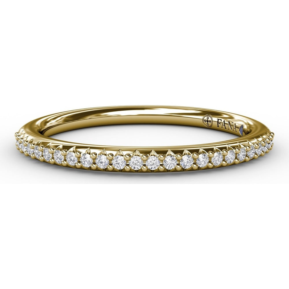 Pavé Set Round Diamond Wedding Band by Fana - 0.13 Carat Total Diamond Weight