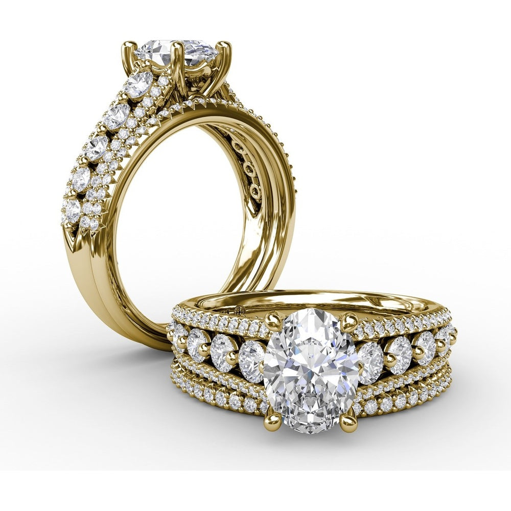 Pavé Set Round Diamond Wedding Band by Fana - 0.13 Carat Total Diamond Weight