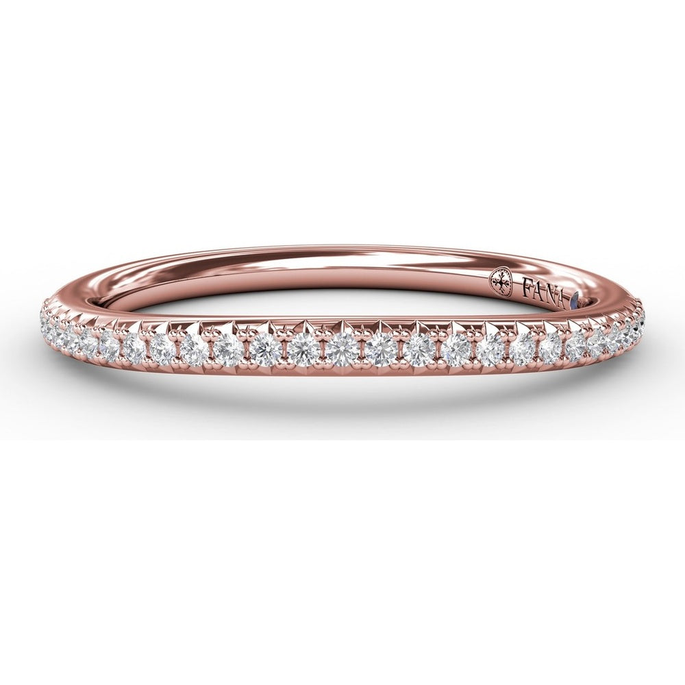 Pavé Set Round Diamond Wedding Band by Fana - 0.15 Carat Total Diamond Weight