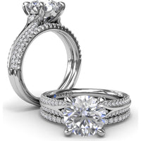 Pavé Set Round Diamond Wedding Band by Fana - 0.18 Carat Total Diamond Weight