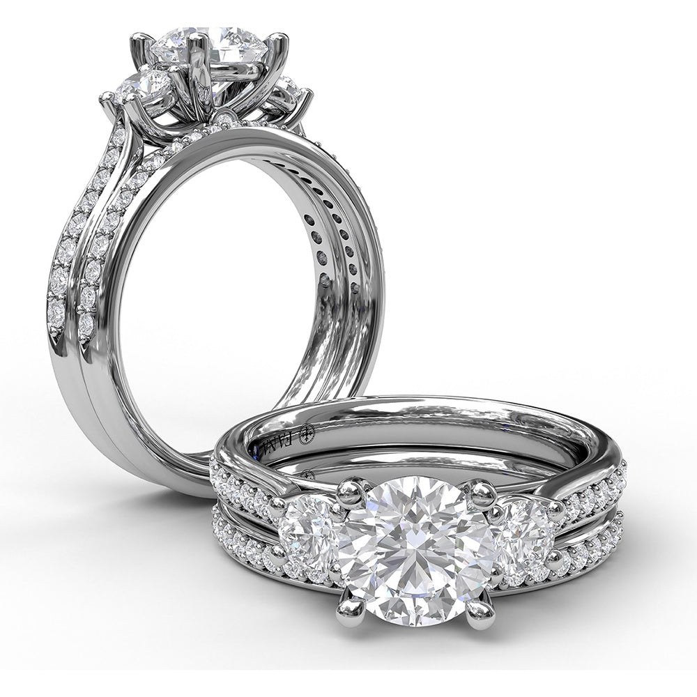 Pavé Set Round Diamond Wedding Band by Fana - 0.20 Carat Total Diamond Weight