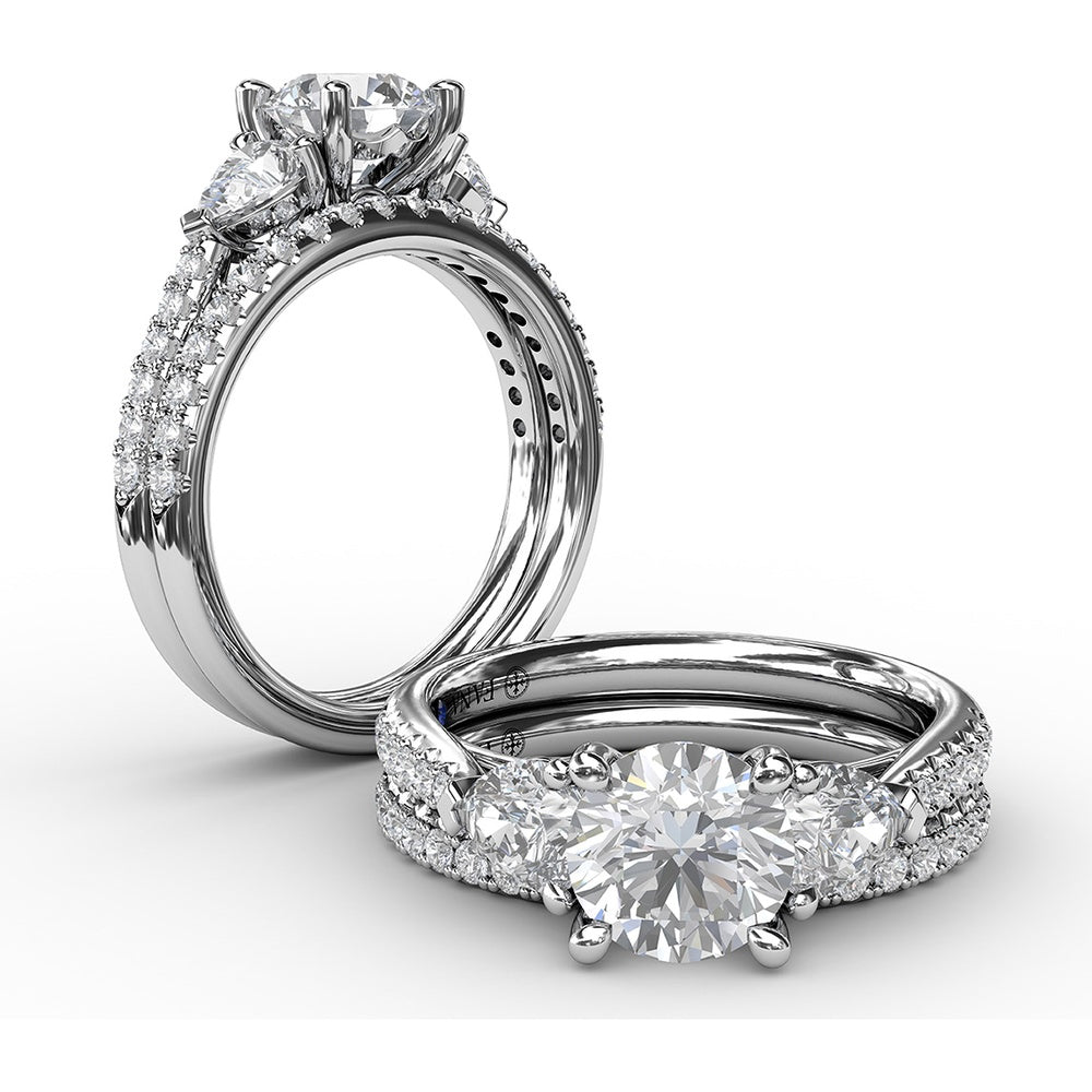 Pavé Set Round Diamond Wedding Band by Fana - 0.20 Carat Total Diamond Weight