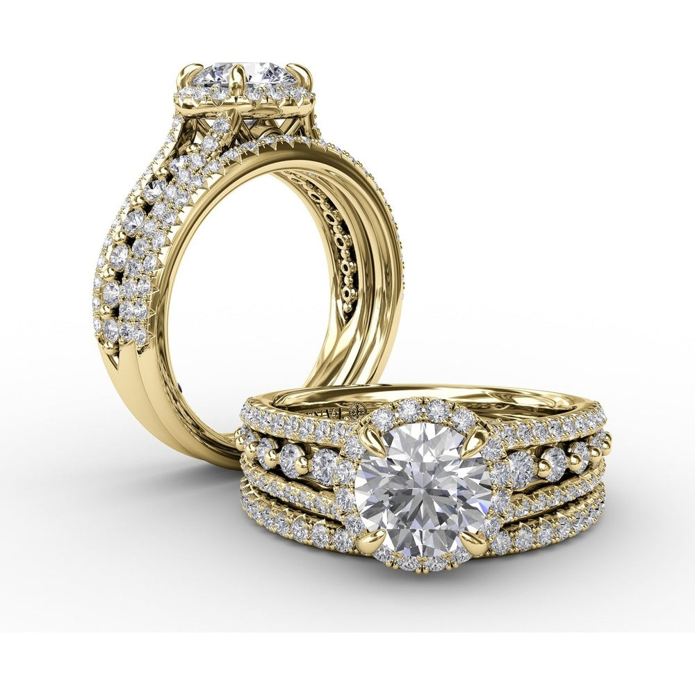 Pavé Set Round Diamond Wedding Band by Fana - 0.21 Carat Total Diamond Weight