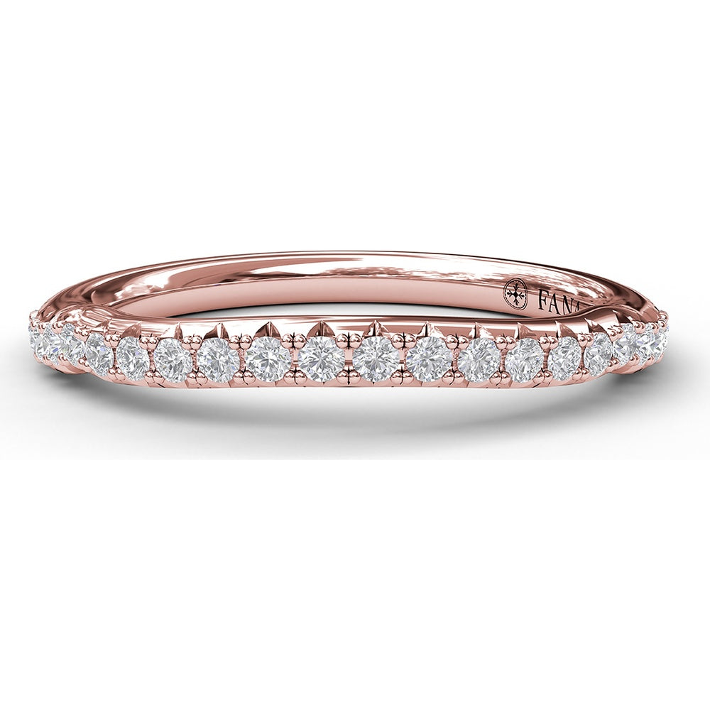 Pavé Set Round Diamond Wedding Band by Fana - 0.22 Carat Total Diamond Weight