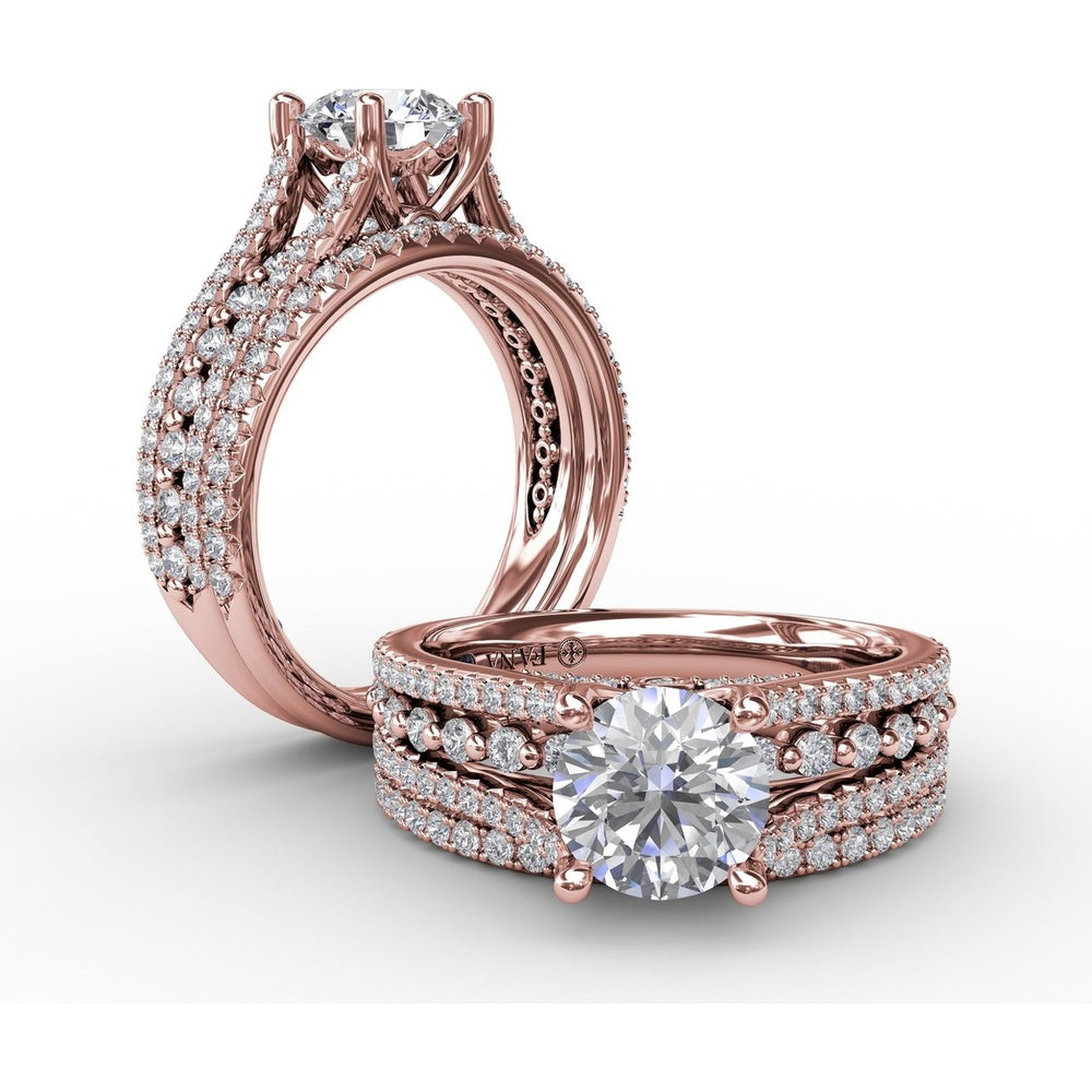 Pavé Set Round Diamond Wedding Band by Fana - 0.22 Carat Total Diamond Weight
