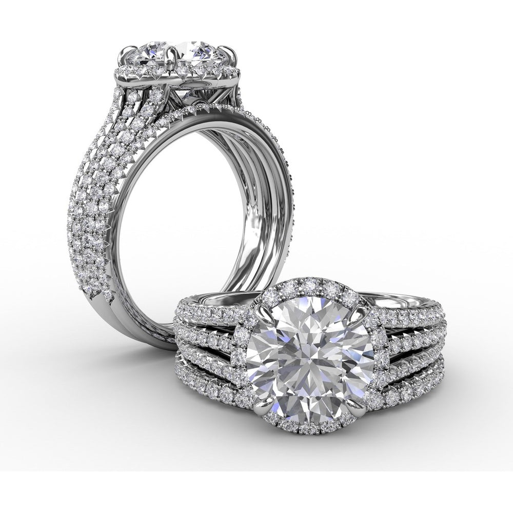 Pavé Set Round Diamond Wedding Band by Fana - 0.25 Carat Total Diamond Weight
