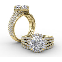 Pavé Set Round Diamond Wedding Band by Fana - 0.25 Carat Total Diamond Weight