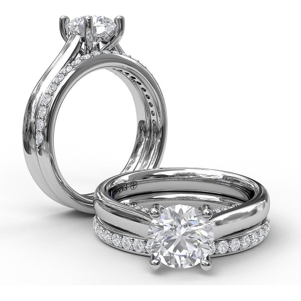 Pavé Set Round Diamond Wedding Band by Fana - 0.26 Carat Total Diamond Weight