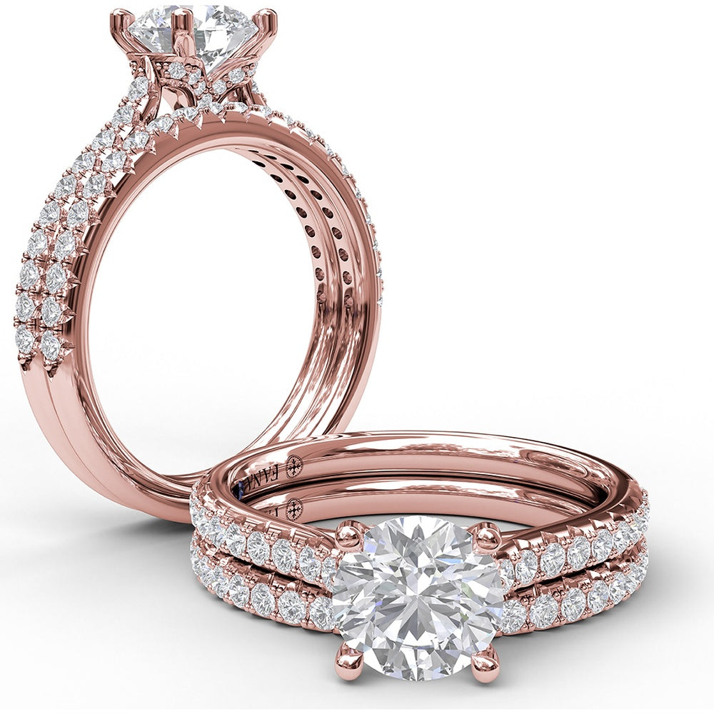 Pavé-Set Round Diamond Wedding Band by Fana - 0.28 Carat Total Diamond Weight