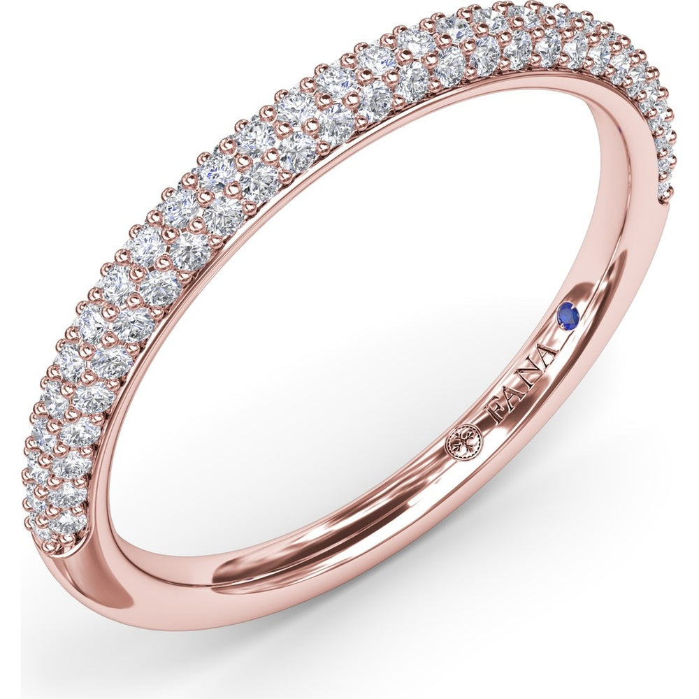 Pavé Set Round Diamond Wedding Band by Fana - 0.38 Carat Total Diamond Weight