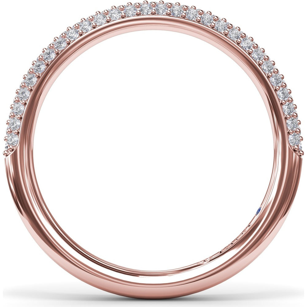 Pavé Set Round Diamond Wedding Band by Fana - 0.38 Carat Total Diamond Weight