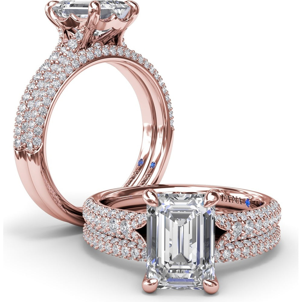 Pavé Set Round Diamond Wedding Band by Fana - 0.38 Carat Total Diamond Weight