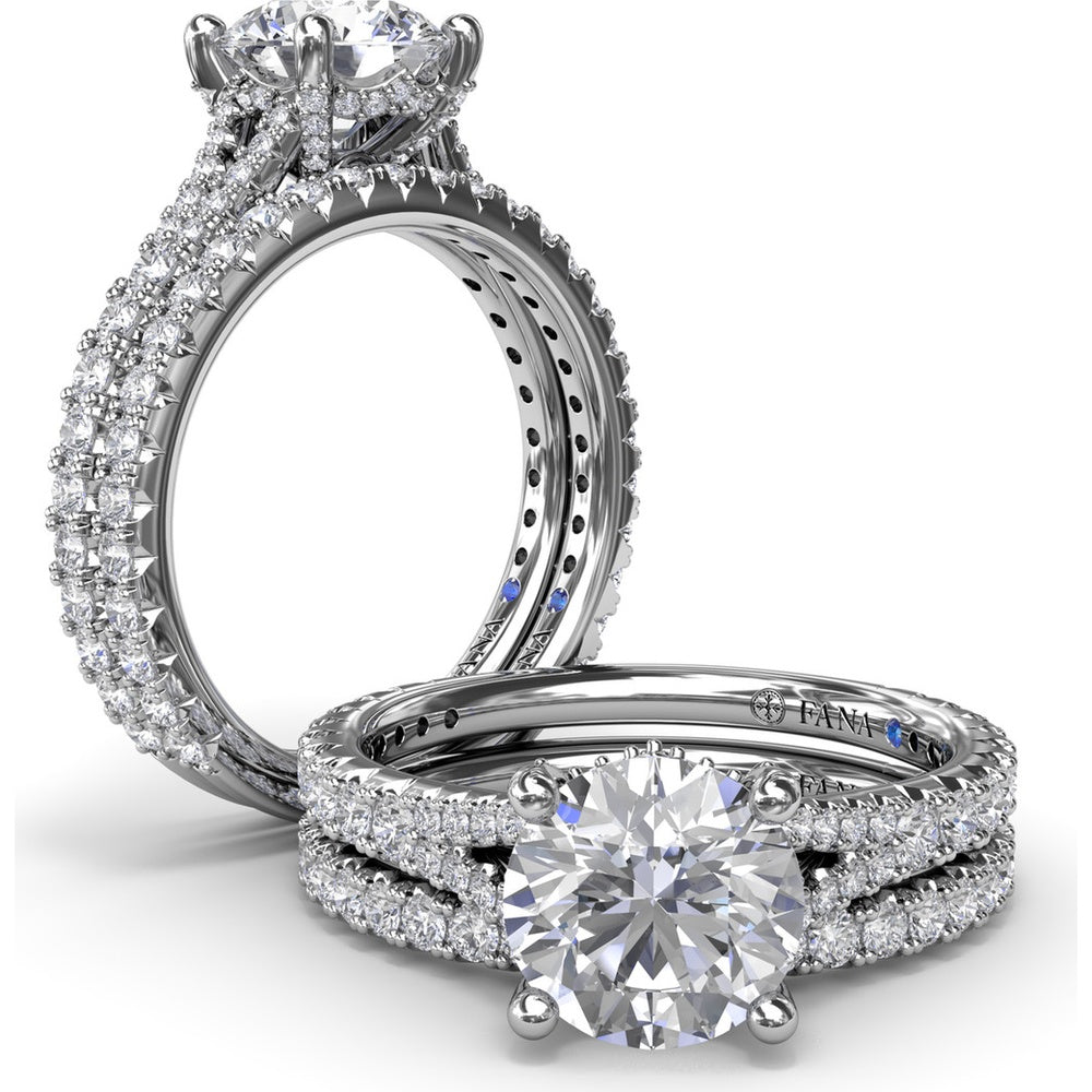 Pavé Set Round Diamond Wedding Band by Fana - 0.45 Carat Total Diamond Weight