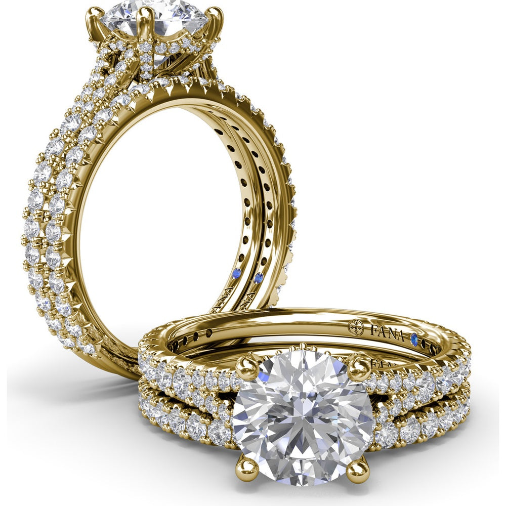 Pavé Set Round Diamond Wedding Band by Fana - 0.45 Carat Total Diamond Weight