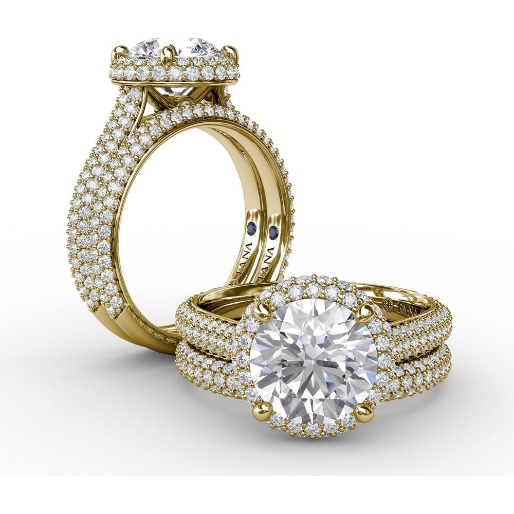 Pavé Set Round Diamond Wedding Band by Fana - 0.55 Carat Total Diamond Weight