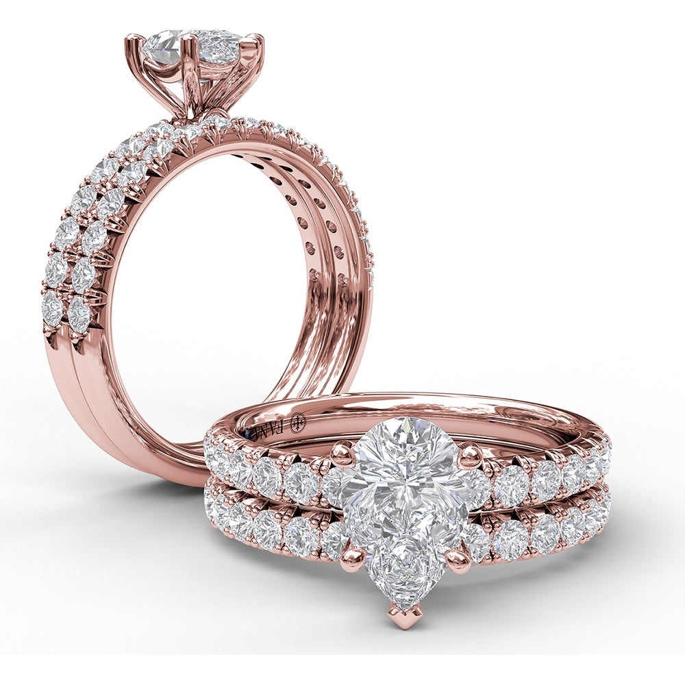 Pavé Set Round Diamond Wedding Band by Fana - 0.57 Carat Total Diamond Weight