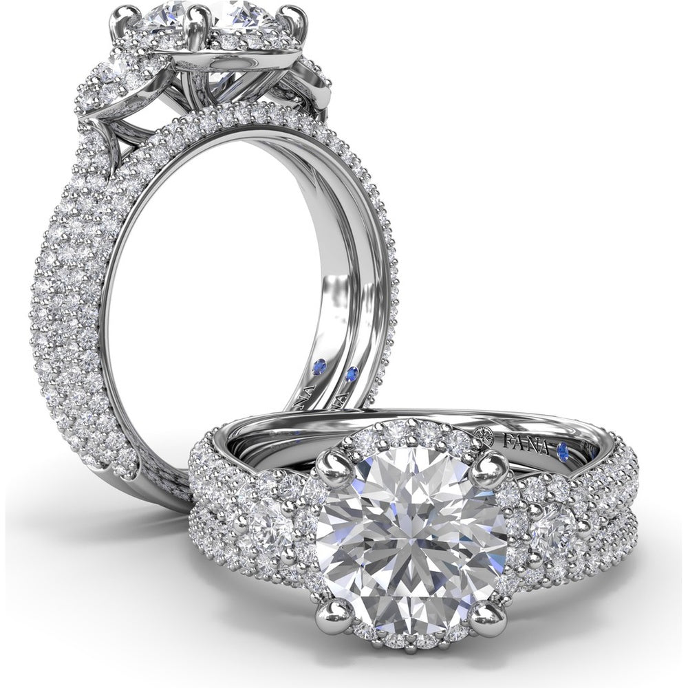 Pavé Set Round Diamond Wedding Band by Fana - 0.57 Carat Total Diamond Weight