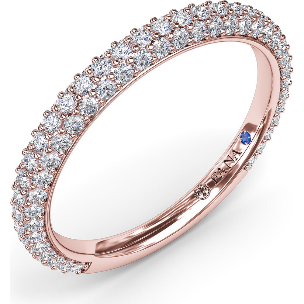 Pavé Set Round Diamond Wedding Band by Fana - 0.81 Carat Total Diamond Weight
