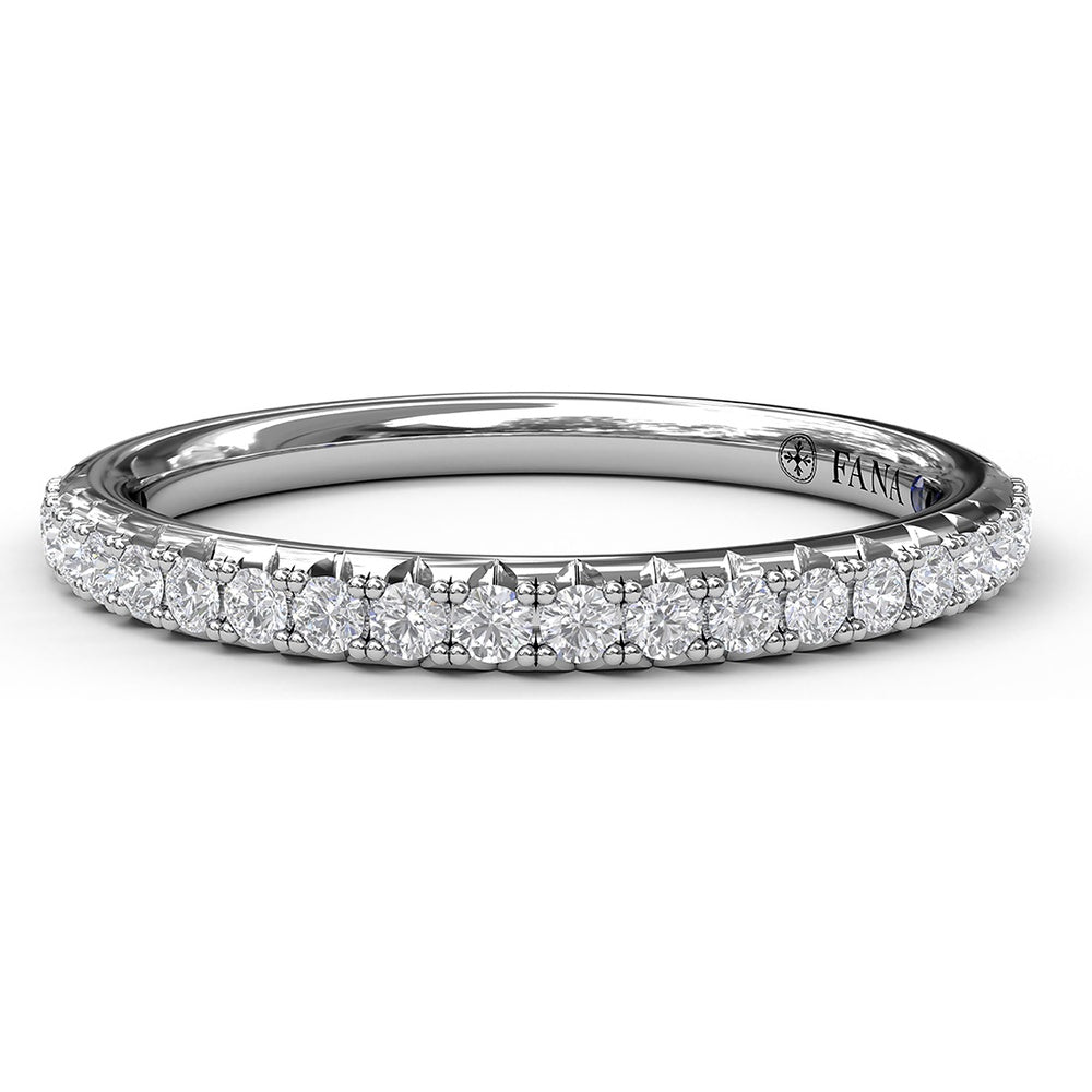 Pavé Set Round Diamond Wedding Band with 0.26 Carat Total Diamond Weight by Fana